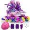 Cheap kids child skates ,girl's inline skates with flash pu wheels