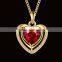 18 karat gold necklace jewelries with heart zircon for women