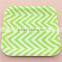 Baby Pink Printed Square Chevron Paper Plate