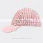 Vintage checked style unisex sample free baseball caps wholesale