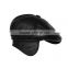 Genuine leather black size fitted ivy caps for wholesale
