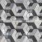3D Marble Mosaic tiles (Grey Basalt+Pure WHite marble)