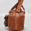 Real Goat Leather Vintage Gym Duffel Bag Handmade Shoulder Bag Luggage Travel Bag