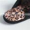 Woman microsuede indoor slipper with leopard print insole