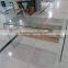 High Quality CT-173 Bent tempered glass square Corner coffee table with single metal base