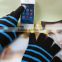 China supplier halloween design printed black color touchscreen gloves with five conductive fingertips