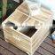 Kitchen furniture Eco-friendly wood box for rice with 2 sections