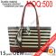 Wholesale Factory Price NULL Brand Reversible stripe PU Leather Handbag for lady tote bag                        
                                                Quality Choice