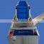 Material handling bucket conveyor with side guard and flight