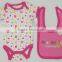 hot salling 100% cotton clothes with cute cartoon bibs kids clothes sale