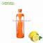 heat-resistant glass water bottle with colorful and high quality silicone sleeve and straw