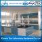 Wall bench and overhead cabinet with safety glasses