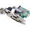 2 Port PCI-E Adapter RS-232 Serial COM & 1 Port Printer Parallel LPT Port