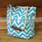 canvas tote bag, canvas beach bag with chevron fabric