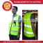 600D fluorescent yellow PU coating oxford reflective vest