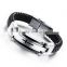 Fashion charming bangle bracelet,wholesale stainless steel New Arrival leather style buckle bangle