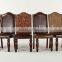 Luxury vintage furniture solid wood chair cover by pu leather fabric