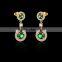 2016 Rellecona AAA+ multicolor cubic zirconia dangling earring yellow gold plated jewelry