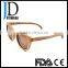 Retro Circle Brown Wood Sunglasses Zebra Fda Hinge Inserted High Quality Sunglasses