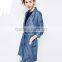 Plus Size Boyfriend Style jeans long jackets 2015 Trendy Vintage Washed Women Denim Trench Coats