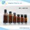 Brown or amber boston round essential oil glass bottles