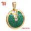 Luxury best friend forever zircon pendant for girls, genuine stingray leather pendant 18k gold plated necklace jewelry