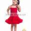 Summer fashion rosette pettidress fancy design and top quality birthday party dress for 0-3 years old baby girl