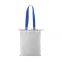 High quality portable reusable white shopping bag with colorful handle