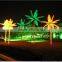 Home garden decorative 16.5ft Height outdoor artificial green flashing LED solar lighted up Date palm trees with bark EDS06 1416