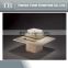 high quality glass top marble base small square coffee table