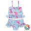 Baby Girls Two Pieces Swimming Costume Clothes Flower Print Swim Fabric Mermaid Swimsuit