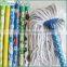 straight colorful PVC cover wood round stick for microfiber cleaning mop