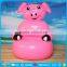 Durable cute pink pig animal inflatable chair