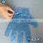 Wholesale disposable blue color PE or poly gloves with embossed clear blue pe glove