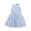 Children Girls Pretty Lace Collar Cotton Seersucker Dress HSD8069