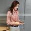 2017 Latest Plain Chiffon Formal Shirt Long Sleeve Design Blouse for Women