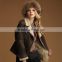 Multicolour fashion fox fur 2014 wool overcoat medium-long fur coat