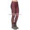 Bulk Custom Wholesale Elegant Cheap White Black Check Pattern Lattice Print High Waist Slimming Baggy Fat Women Hiking Pants