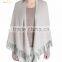 Ladies Cashmere 100% Merino Wool Cashmere Poncho Shawl With Tassel