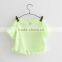 High quality Summer soft baby top Ruffle bottom cut design baby clothes Knit cotton striped girl top