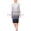 Silm fit gradient stripes tone dress with zip fastening on the back