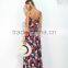 Boho Floral Print Long Maxi Dress Summer Beach Strap Backless Dress apparel