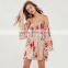 Smocked bodice full sleeve mini dress SS18 floral printed womenswear