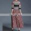 Chiffon printed shivering red One-piece Dress new fashion ladies dress