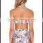 The new split swimsuit bikini split waist tight young girl sexy gather swimsuit