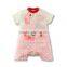 cute animal short sleeve 100% cotton harem baby romper