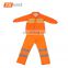 High visibility roadway working wear reflective safety coverall garment