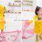 Hot Selling Girls Yellow Waterproof Raincoats Kids Nylon Custom Rain Coat