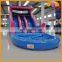 Cheap price outdoor water park pink water slide with pool