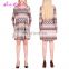New Style Christmas floral printing midi pluse size women casual one piece dress